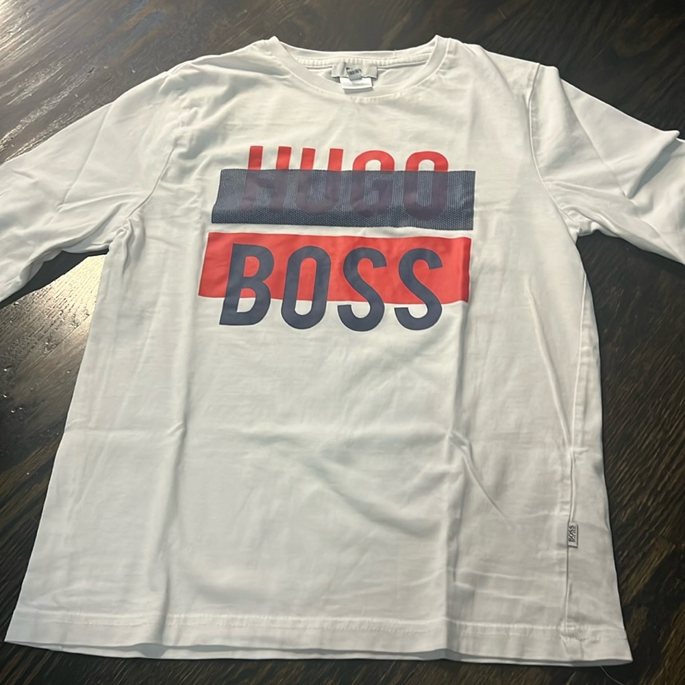 Boys Hugo Boss cotton long sleeve shirt. Great condition, worn once.